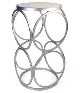 Mesa auxiliar redonda de metal de calidad superior del mejor fabricante con tapa de mármol Mesita de noche decorativa moderna de alta calidad para el hogar - Product Image 2