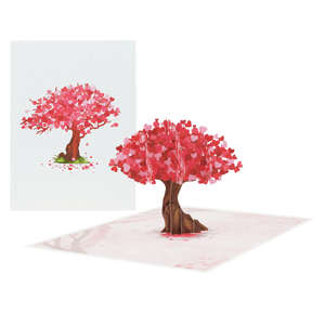 Venta al por mayor personalizable 3D Pop-Up Red Love Tree Card Impresión Offset Artesanía de papel para el Día de San Valentín - Product Image 3