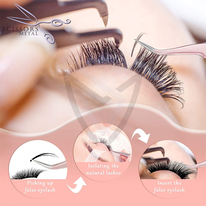 Nouveaux cils pince à épiler en acier inoxydable fibre pointe cils beauté utilisation pince à épiler Volume outils multi couleur packs écologiques - Product Image 6