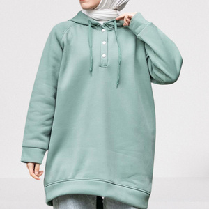 Vestido Sudadera con Capucha Modesto Personalizado para Mujer, Talla Grande, Manga Larga, Forro Polar, Abaya Islámica con Capucha, Servicio OEM - Product Image 6