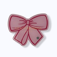 Tuiles à cils en acrylique durable, forme nœud rose personnalisée, avec support magnétique, outils d'extension de cils