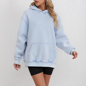 Sweat à capuche surdimensionné délavé à l'acide pour hommes femmes poids lourd Vintage coton polaire décontracté chaud Streetwear pull en gros - Product Image 2