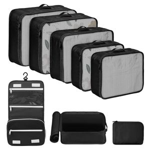 Cubes d'emballage OEM du Vietnam 8 pièces pour organisateurs d'emballage de stockage légers et étanches de voyage avec grand sac de toilette - Product Image 5