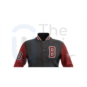 แจ็คเก็ตวาร์ซิตี้ผ้าฝ้าย 100% ยูนิเซ็กส์ขายดีที่สุด ด้านหน้าเป็นมิตรกับสิ่งแวดล้อม ระบายอากาศได้ดี คอตั้ง แจ็คเก็ตเลตเตอร์แมนผู้ชาย สไตล์ไฮสตรีท - Product Image 2