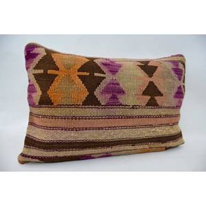Oreiller de traversin Kilim Bohème multicolore 16x24 pouces, laine tissée imprimée vintage de luxe, antidérapante, écologique, amovible et décorative. - Product Image 2