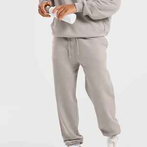 Heavyweight Custom French Terry Oversized Double Waist Blank Plain Oversized Baggy Wide Leg Streetwear Sweatpants for <b>Men</b> - Product Image 5