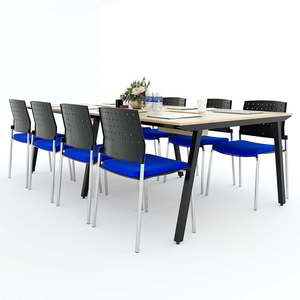 Ministerial <b>Table</b> 240x120cm Plywood Frame and Iron <b>Legs</b> <b>Adjustable</b> PLY System Assembly Required Office Furniture-HBPL010 - Product Image 6
