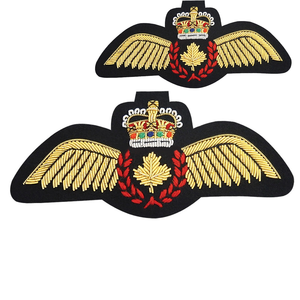 Hand-Made Custom Badges From Pakistan Good Quality Golden Wire Embroidery <b>Sew</b>-On Uniform Accessories With Bullion Wire Work - Product Image 3