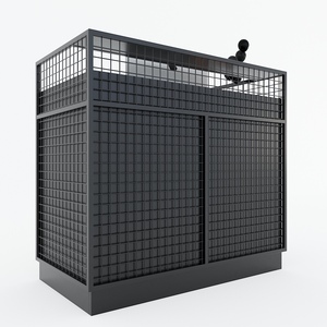 Industrial 1.2m Simple Reception Desk BTL68014 Durable Rubber Wood Iron Frame <b>LED</b> <b>Light</b> for Hotel School <b>Bar</b> Front Desk Use - Product Image 4