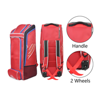 Sac de sport personnalisé et élégant pour équipements de sérigraphie avec poche latérale et batte de cricket d'entraînement en bois