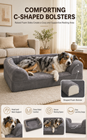 Premium Hundesofa Wasserdichtes Haustierbett Waschbares Hundebett mit Schaumstoffunterstützung TPU-Boden für Mittelgroße und Große Hunde