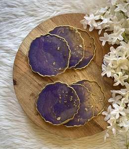 Posavasos de Resina Hechos a Mano de Lujo, Estilo Bohemio, Diseño Personalizado, Superficie Lisa para Vasos de Agua, Tazas de Té, Tazas de Café - India - Product Image 5