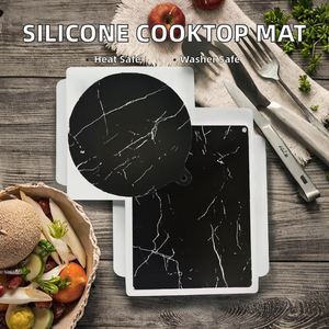 FLEET 0.4mm Thickness Dia. 220mm Food Grade <b>Silicone</b> Induction Cook Top Protective <b>Mat</b> Non Slip Heat Resistant Oven Safe - Product Image 2