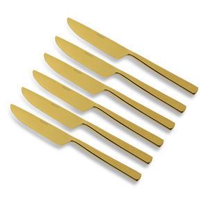 Ensemble de couverts modernes en acier inoxydable avec motif PBN finition brillante dorée Vaisselle de luxe pour la salle à manger Collection Fête Passe au lave-vaisselle - Product Image 6