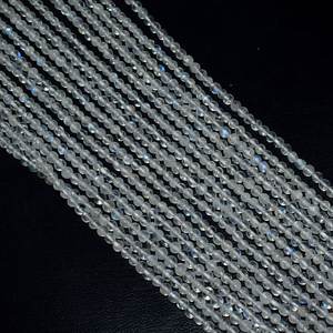 4mm lisse Flashy blanc arc-en-ciel pierre de lune perles Quartz rond pierre lâche pour la fabrication de bijoux Style brin - Product Image 5