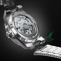 Montre automatique mécanique de luxe pour homme Bonest Gatti, style tourbillon, acier inoxydable, aiguilles saphir, étanche, montre-bracelet BG7006