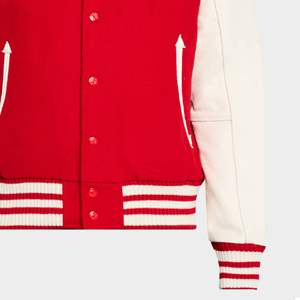 Chaqueta de béisbol de estilo callejero de invierno para hombre, tela de lona de algodón 100% con capucha bordada de chenilla frontal, chaqueta Bomber - Product Image 6