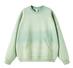 เสื้อสเวตเชิ้ตคอกลมสำหรับผู้ชายเสื้อสเวตเตอร์คอตตอนฟอกสีกรดแบบไล่ระดับสี360ตามสั่ง - Product Image 1