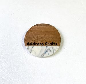 Stylish Marble Acacia Wood Coasters Elegant Cups and Drinks for Home Office Decor or <b>Christmas</b> Table Use <b>Mats</b> & Pads - Product Image 2