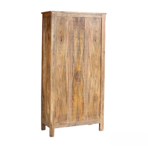 Handcrafted Solid Teak Wood Modern Ornate Carved Bedroom Armoire <b>Wardrobe</b> with Storage Design for Apartment Home & Hotel Use - Product Image 5