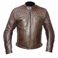 Blouson de moto en cuir de vachette marron foncé sur mesure, vêtements de sport pour hommes/femmes, taille plus, coupe ajustée, respirant