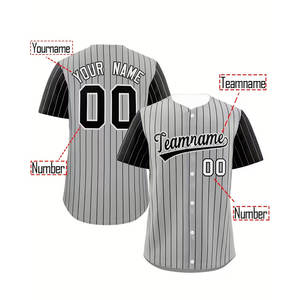 Maillot de baseball personnalisé en gros, imprimé avec nom/numéro/logo, vêtements de sport hip-hop pour hommes et femmes - Product Image 2