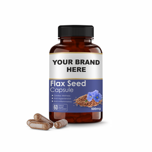 Cápsulas de semillas de lino puras y naturales | Servicio de etiqueta privada OEM | Suplementos de semillas de lino |(60,90,120 cápsulas) - Product Image 1
