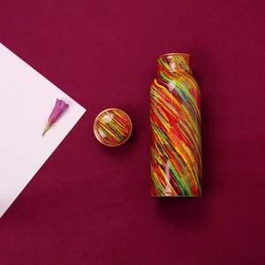 Best Selling <b>Plain</b> Green Printed Stainless Steel Vacuum <b>Water</b> <b>Bottle</b> for Camping and Light Use Leak-Proof - Product Image 6