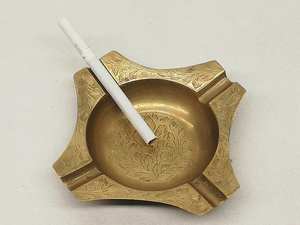 Cenicero con forma redonda de aluminio para el hogar, cuencos de escritorio para Bar, Hotel, oficina, coche humano, Cenicero de Metal moderno, acabado dorado - Product Image 6