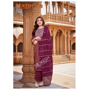 Tela de seda viscosa pura de estilo tradicional para mujer, bordado romano a fuego lento, trabajo hecho a mano, pantalón Kurti, conjunto Chanderi Jacquard Dupatta - Product Image 1