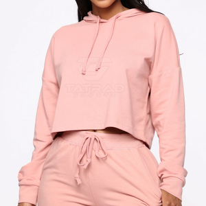 Hauts à capuche pour femmes en coton 100% Streetwear, crop tops à capuche, grandes tailles, respirants, de haute qualité, best-sellers - Product Image 6