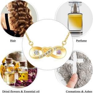 Gold Infinity Love Urn Pendant Stainless Steel Snake Chain Cremation Jewelry for <b>Ashes</b> Woman Keepsake <b>Necklaces</b> Urn Custom Size - Product Image 4