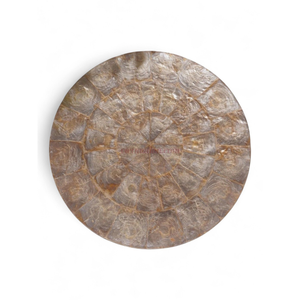 Modern <b>Round</b> Capiz <b>Placemat</b> Made From Natural Materials for Sustainable Table Setting and Daily Meals From Vietnam - Product Image 1