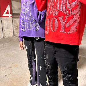 Sudadera con capucha unisex con diamantes de imitación, Sudadera con capucha de gran tamaño y peso pesado con logotipo personalizado, Sudadera con capucha de algodón personalizada para hombre - Product Image 1