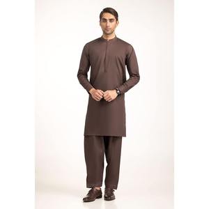 Kurta/Kurti de Verano para Hombre, Corte Regular, 100% Algodón, Color Marrón, Estilo SK-STY25-020, Ropa Oriental India y Pakistaní - Product Image 4