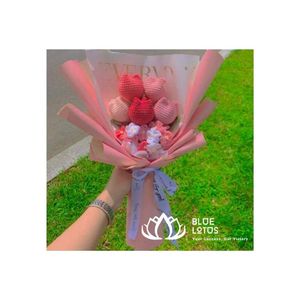 ขนสัตว์ดอกไม้ดอกไม้ Handmade โครเชต์ดอกไม้ประดิษฐ์โครเชต์วันวาเลนไทน์ของขวัญ Weeding Party - Product Image 1