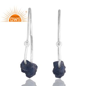 Última Venta de pendientes de piedras preciosas de zafiro azul Natural de plata esterlina joyería personalizada para mujeres regalo para ella - Product Image 2