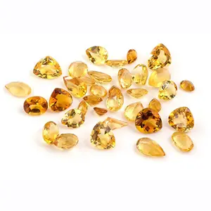 Natural Citrine Faceted Cut Gemstone loose cabochon mix shape making jewelry ring/earring for sale wholesaler price