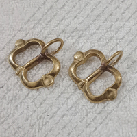 Boucle de ceinture en laiton médiévale Boucle en laiton viking et fer forgé à main Article TT-6051
