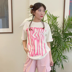 T-shirt unisexe en coton ample 260gsm pour femmes col rond pré-rétréci grande taille t-shirts pour femmes grande taille fabriqués au Vietnam - Product Image 2