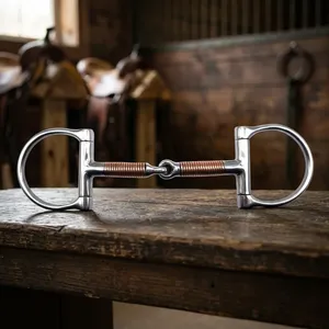 Bocado de Doble Articulación para Caballo, de Acero Inoxidable y Cobre, con Anillo en D, para Entrenamiento Ecuestre, en Varios Tamaños, con Empaque Personalizado - Product Image 6