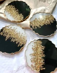 Posavasos de resina hecho a mano para decoración de mesa de cocina casera posavasos de Arte de resina de la India - Product Image 2