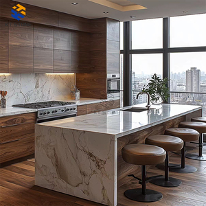 Piano Cucina in Marmo <span class=keywords><strong>Verde</strong></span> Schiuma Marina Raffinato per Casa, Appartamento, Hotel, Preparazione e Servizio Cibo, <span class=keywords><strong>Verde</strong></span> Tenue - Product Image 2