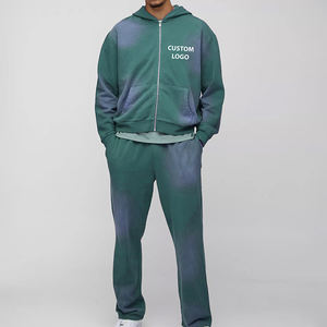 Ensemble survêtement streetwear surdimensionné pour homme avec broderie personnalisée en strass de cristal, sweat à capuche et pantalon de survêtement à double taille - Product Image 6