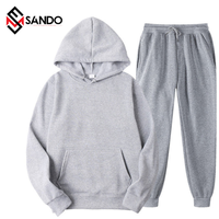 Conjuntos de Sudadera con Capucha y Pantalones Deportivos de Diseño Personalizado para Hombre y Mujer, Talla Grande, Traje Deportivo Grueso para Invierno