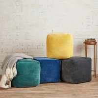 Pouf Ottoman Moderne Non Pliable en Forme de Cube, Tissu Personnalisable, Tabouret pour la Maison, Cuisine, Chambre, Hôtel, Bureau, Salon