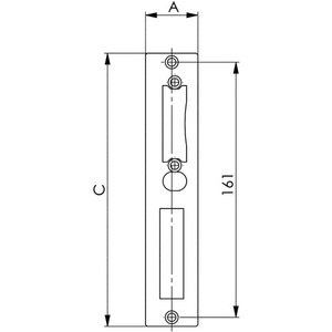 Placa de Acero Galvanizado de 147V, 33 mm de Ancho x 172 mm de Largo, Cuadrada, DIN Izquierda/Derecha, Plana, para Cerraduras de Muebles AMF - Product Image 3