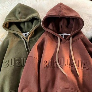 Heavyweight 100% algodón sudaderas con capucha en blanco francés Terry sudaderas con capucha de gran tamaño hombres logotipo en relieve personalizado hombres 500 Gsm grueso Unisex Sudadera con capucha - Product Image 3