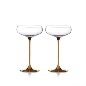 Copa de vino de cristal llamativa con soporte de metal que mejora la hospitalidad al mostrar atención y presentación, recién llegada - Product Image 4