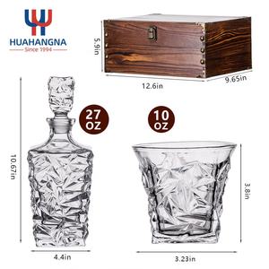 Carafe à whisky en cristal gravée et verre avec logo personnalisé dans une boîte cadeau en bois pour homme, <span class=keywords><strong>patron</strong></span>, père - Product Image 3